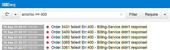 Seq query result