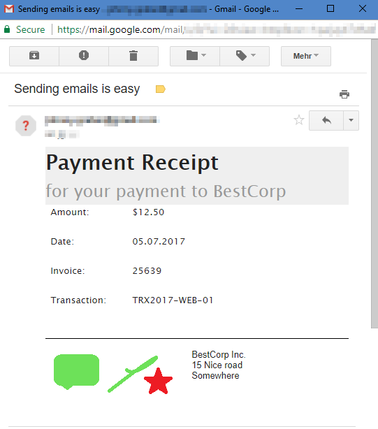 The logo shows up in GMail