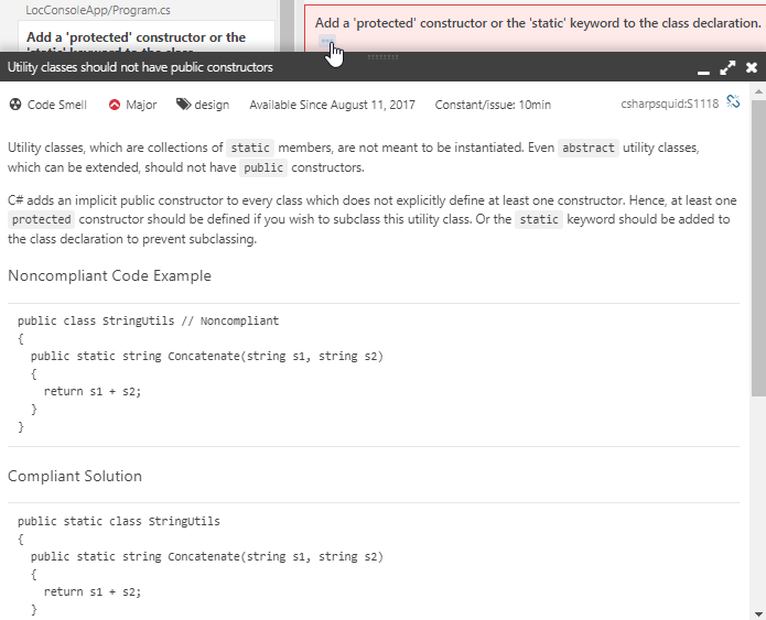 We get an explanatio on the problem and how to fix it