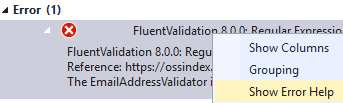 We can use the context menu to get details