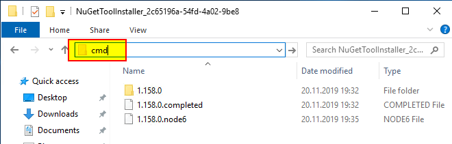 enter cmd into the address bar