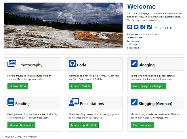 JGraber.ch at the beginning
