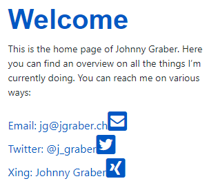 The text for the links is shown