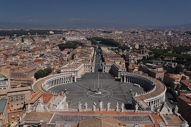 The nearly empty St. Peter's square in Rome