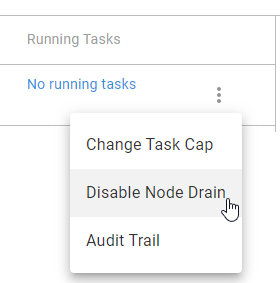  Select 'Disable Node Drain' in the context menu