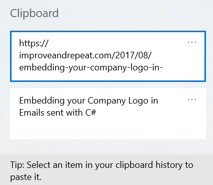 Select the value you need to past into a document