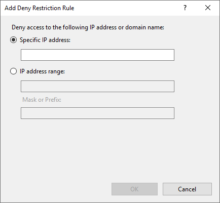 Add the IP address you want to block
