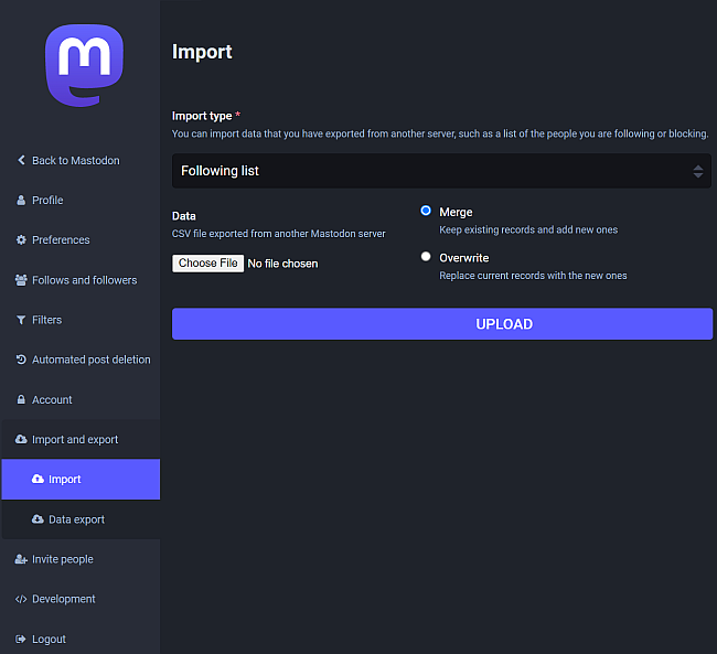 Depending on the application, you should find the import dialog in the Preferences section.