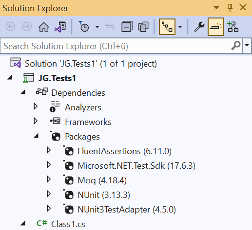 The newly added project has all the dependencies you need
