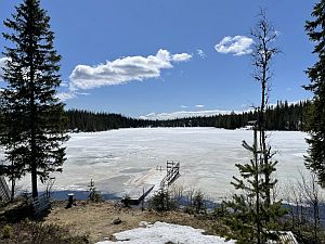A frozen lake