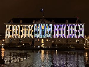 Amsterdam Light Festival illuminated house