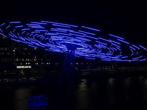 Amsterdam Light Festival blue rotating sculpture