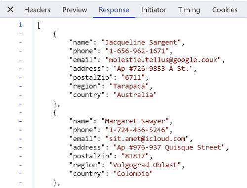 The test data is available in our API.