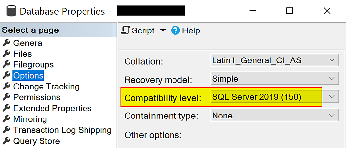 Set the compatibility level to anything higher than 130.