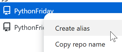 Right-click on the repository you want to set a name for.