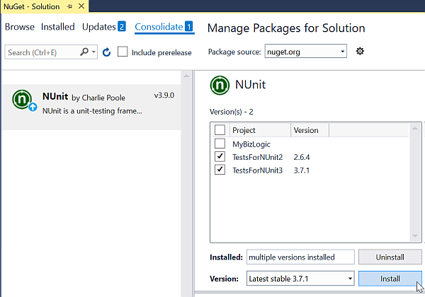Consolidate the NuGet Packages in your Solution – Improve & Repeat